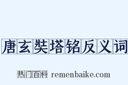 唐玄奘塔铭反义词是什么意思的图片